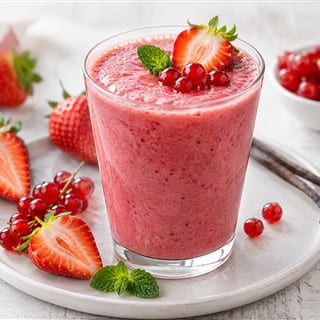 Strawberry Currant Smoothie with a Vanilla Brezze