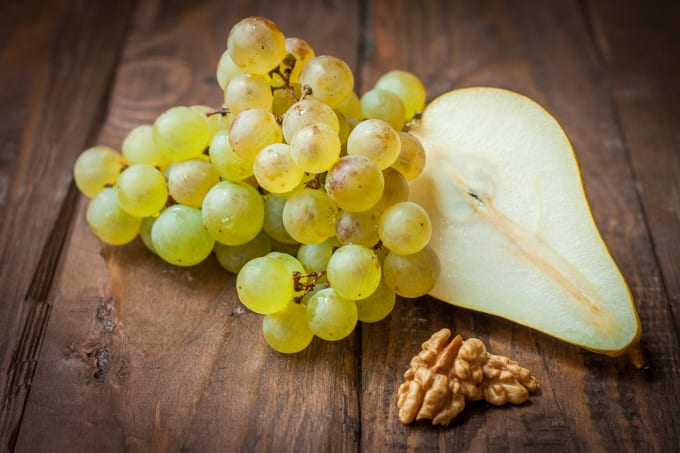 Trauben Marmelade mit Walnuss und Birne