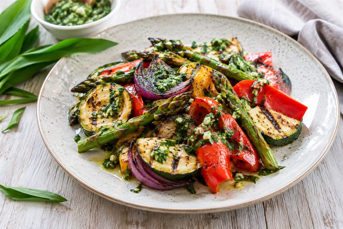 Gegrilltes Bärlauch Gemüse